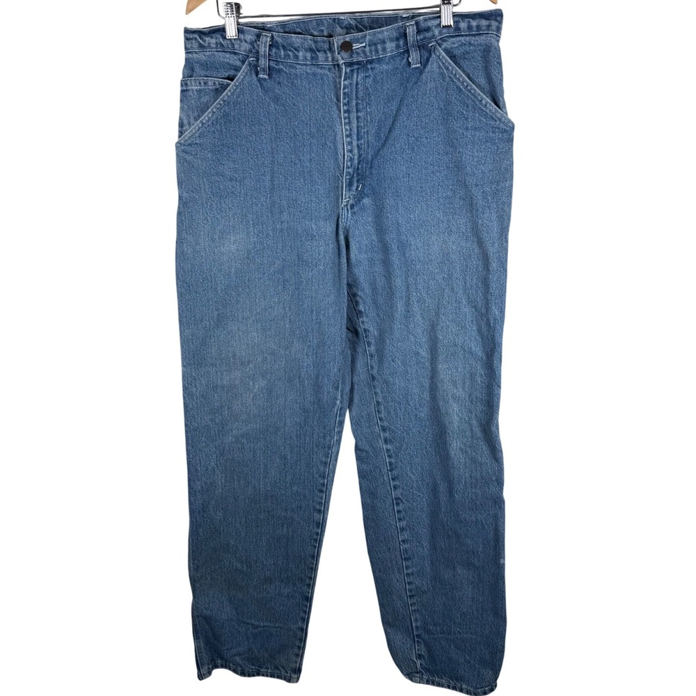 Vtg Union Line Carpenter Jeans Men 36x34 Blue Denim Workwear USA Union Made